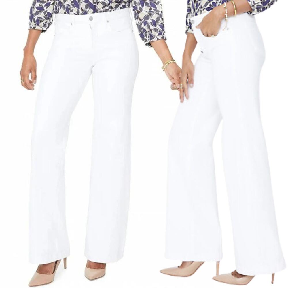 NEW Curves 360 by NYDJ Wide Leg Linen Blend Pants Lift Tuck Plus Size 16 Curvy
